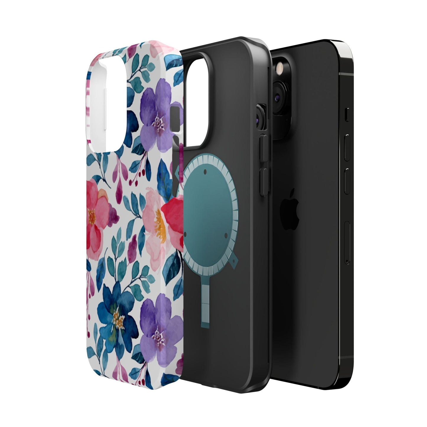 Mystic Bloom – MagSafe Case with Vibrant Watercolor Florals - BOGO Cases
