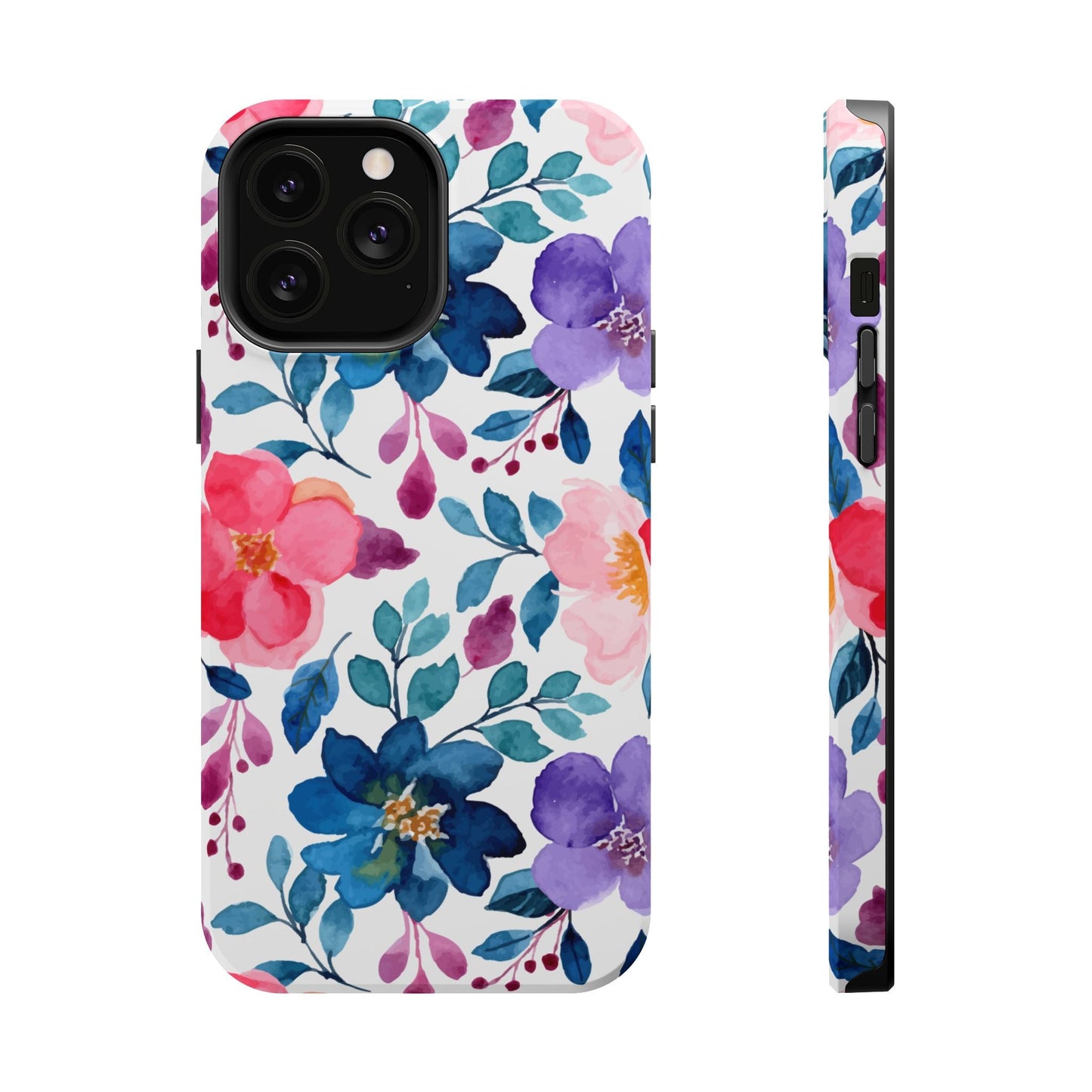 Mystic Bloom – MagSafe Case with Vibrant Watercolor Florals - BOGO Cases
