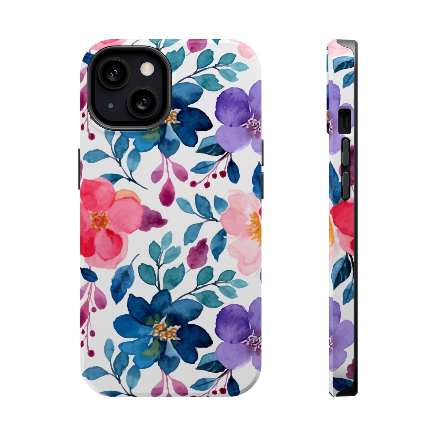 Mystic Bloom – MagSafe Case with Vibrant Watercolor Florals - BOGO Cases