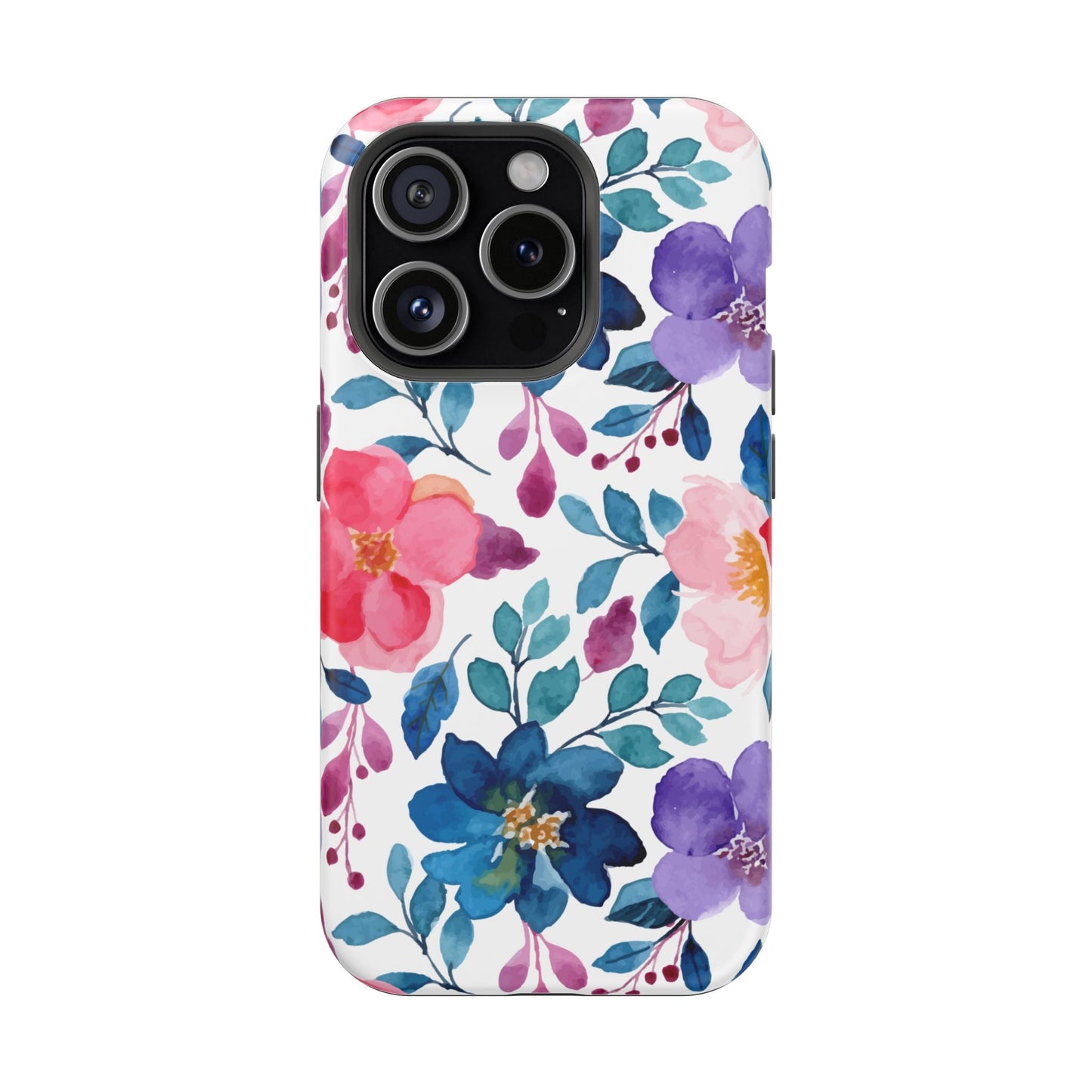 Mystic Bloom – MagSafe Case with Vibrant Watercolor Florals - BOGO Cases