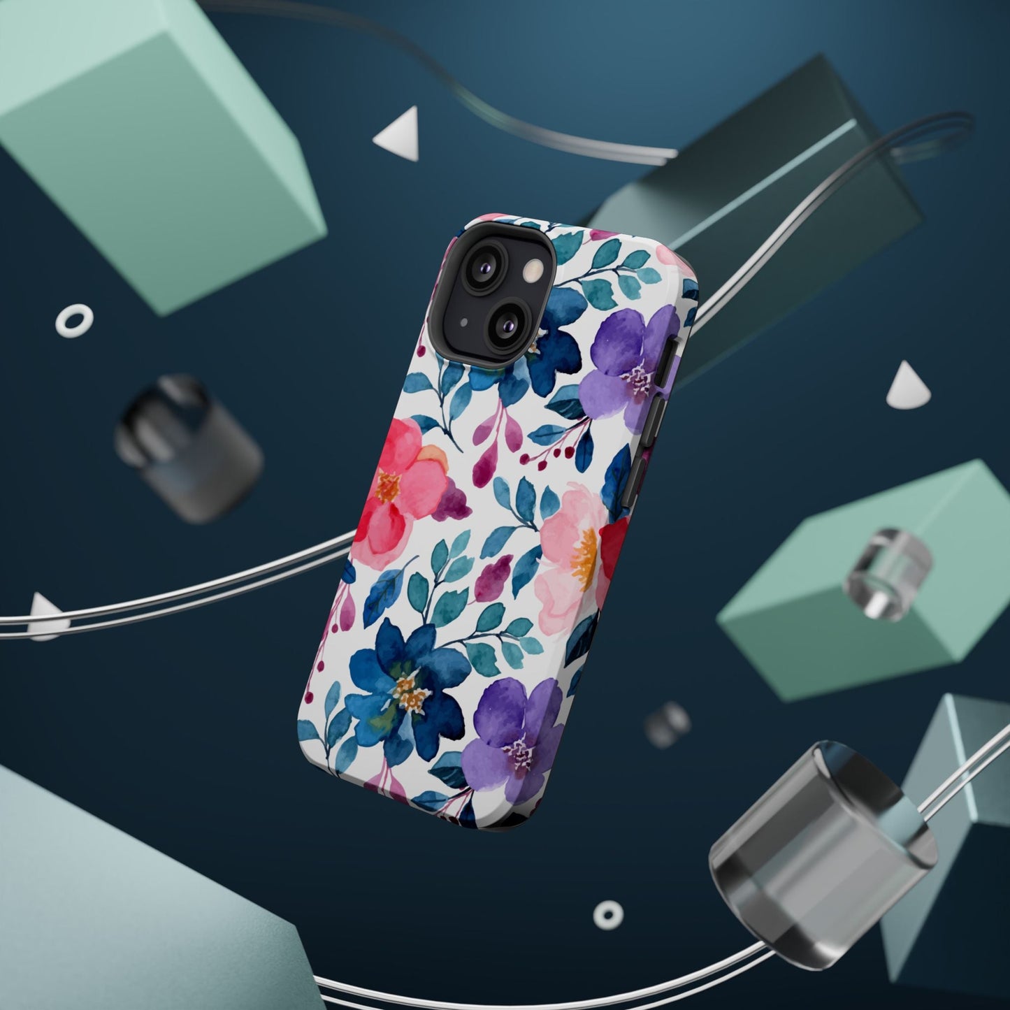 Mystic Bloom – MagSafe Case with Vibrant Watercolor Florals - BOGO Cases