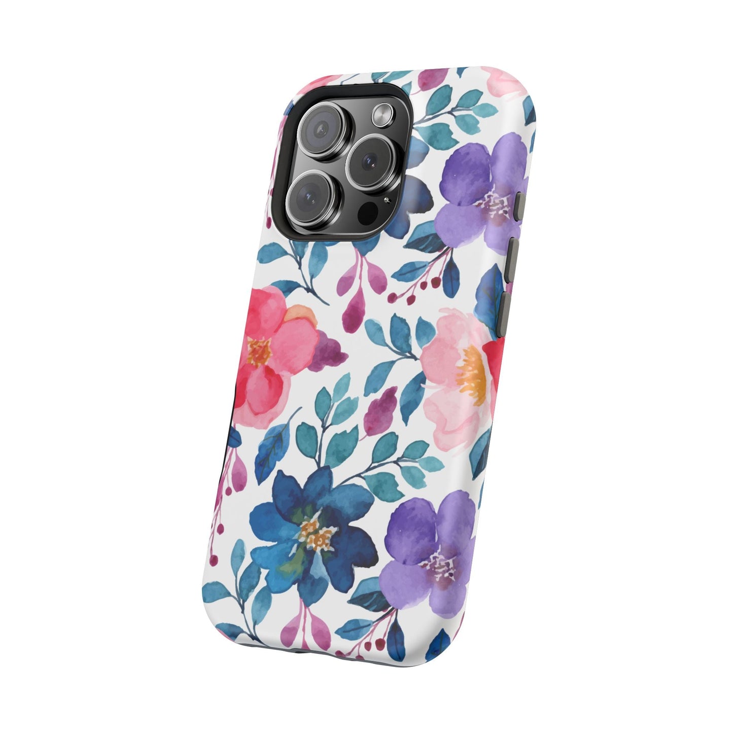 Mystic Bloom – MagSafe Case with Vibrant Watercolor Florals - BOGO Cases