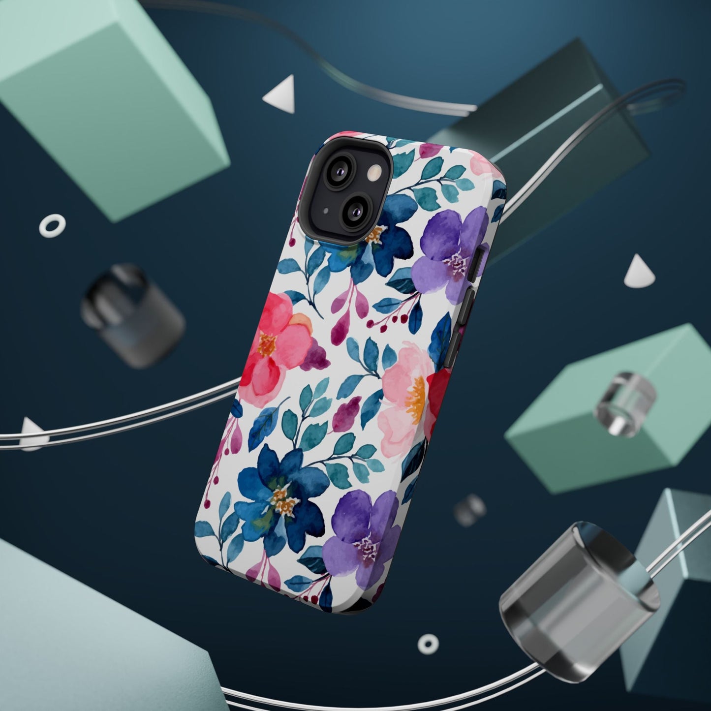 Mystic Bloom – MagSafe Case with Vibrant Watercolor Florals - BOGO Cases