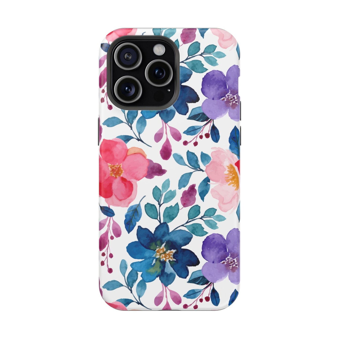 Mystic Bloom – MagSafe Case with Vibrant Watercolor Florals - BOGO Cases