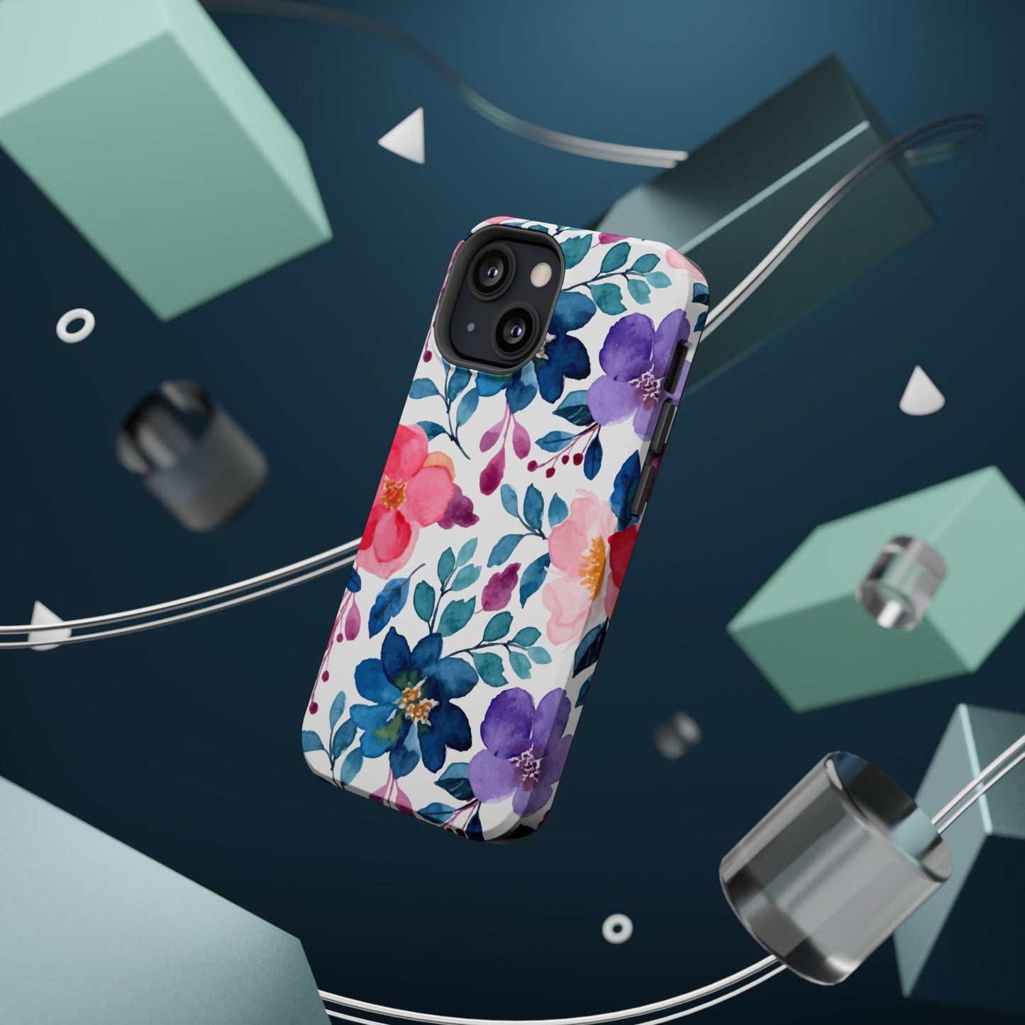 Mystic Bloom – MagSafe Case with Vibrant Watercolor Florals - BOGO Cases