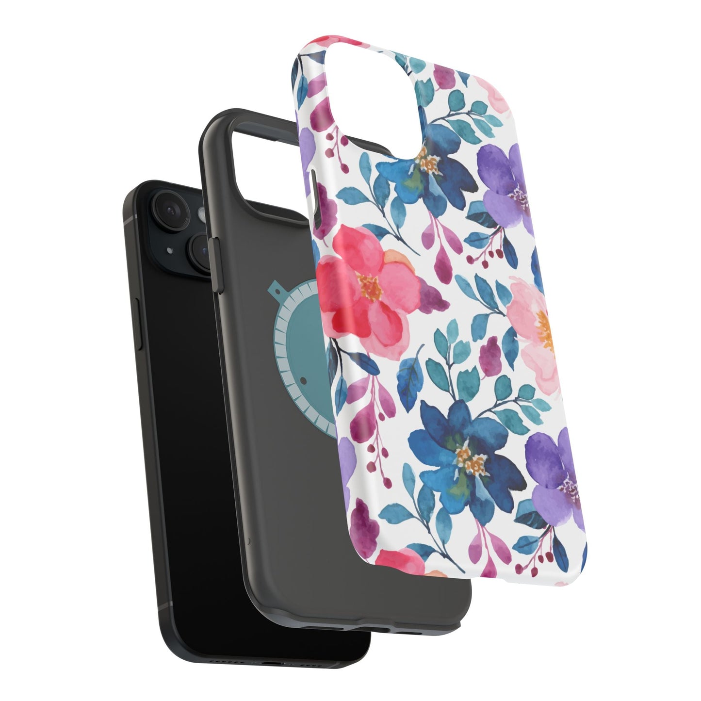 Mystic Bloom – MagSafe Case with Vibrant Watercolor Florals - BOGO Cases