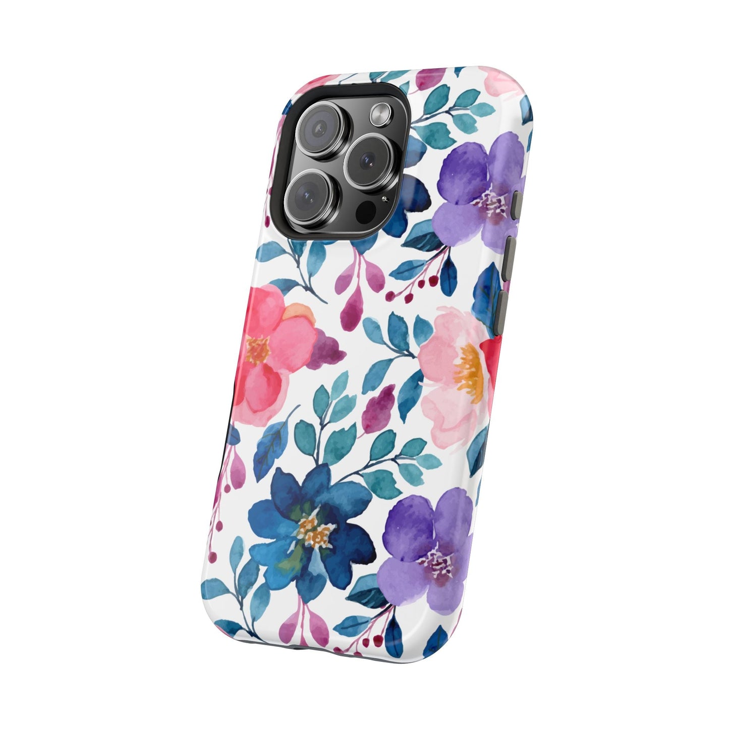 Mystic Bloom – MagSafe Case with Vibrant Watercolor Florals - BOGO Cases