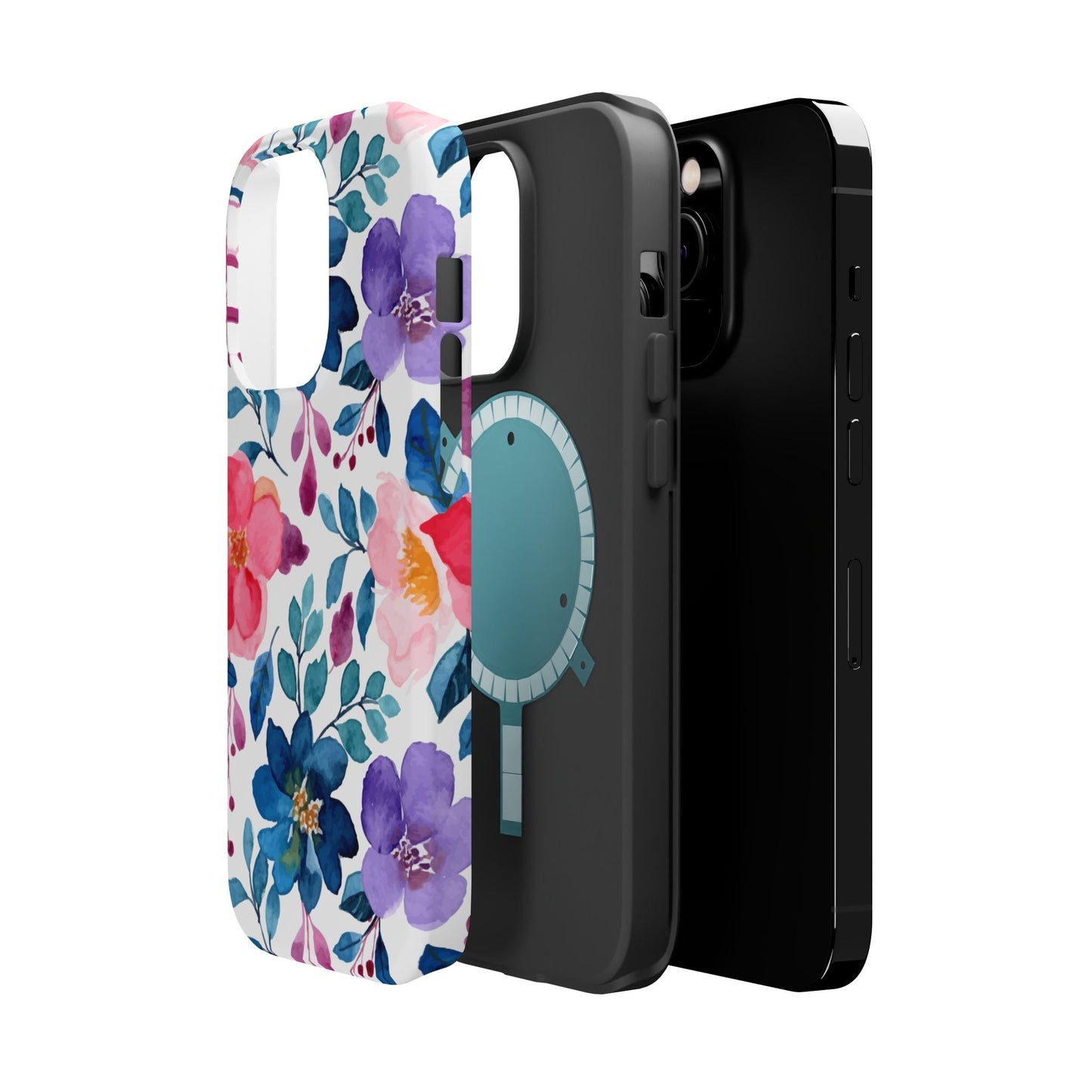 Mystic Bloom – MagSafe Case with Vibrant Watercolor Florals - BOGO Cases