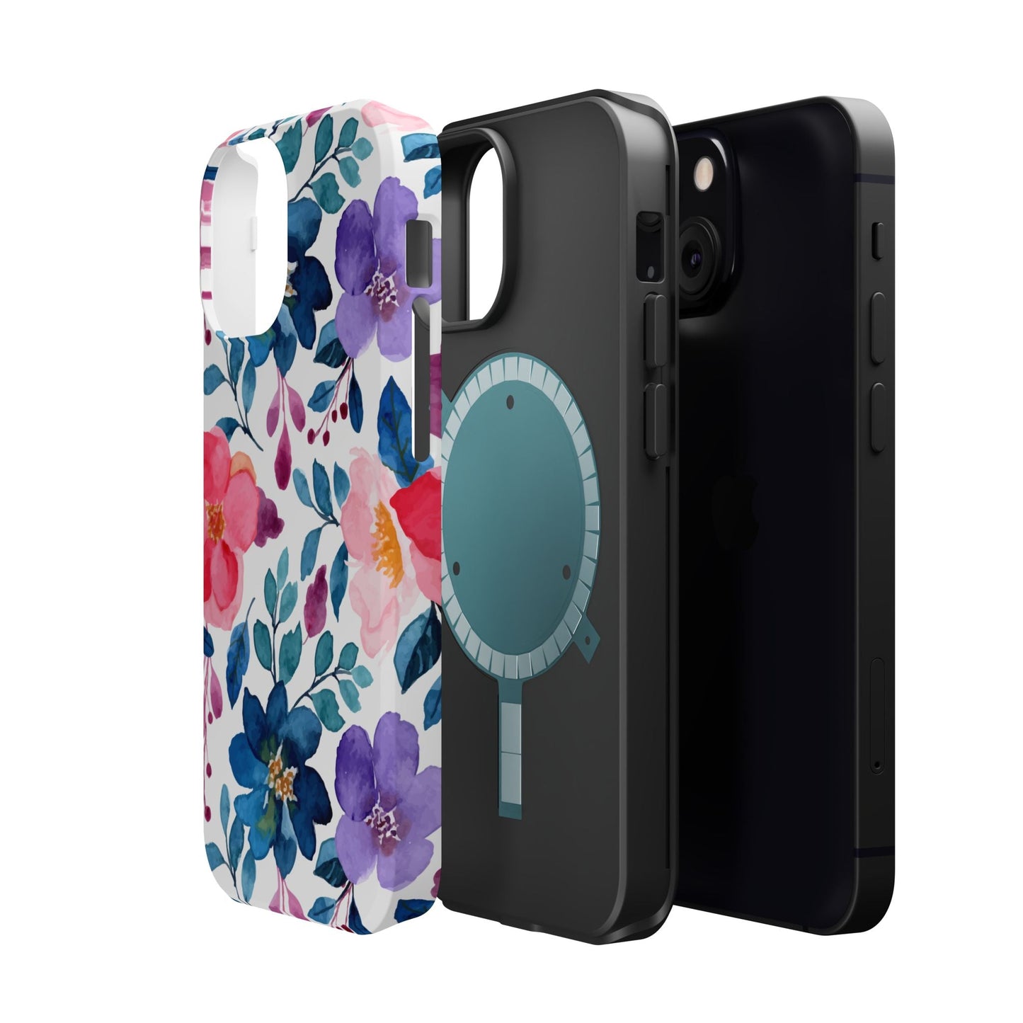 Mystic Bloom – MagSafe Case with Vibrant Watercolor Florals - BOGO Cases