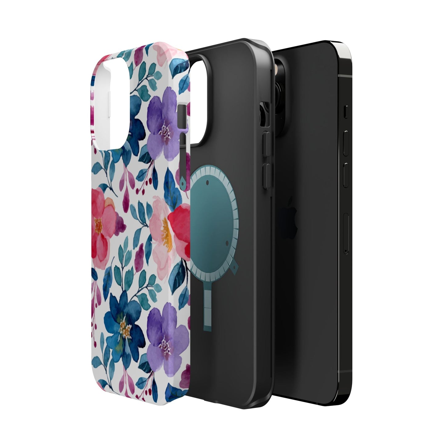 Mystic Bloom – MagSafe Case with Vibrant Watercolor Florals - BOGO Cases