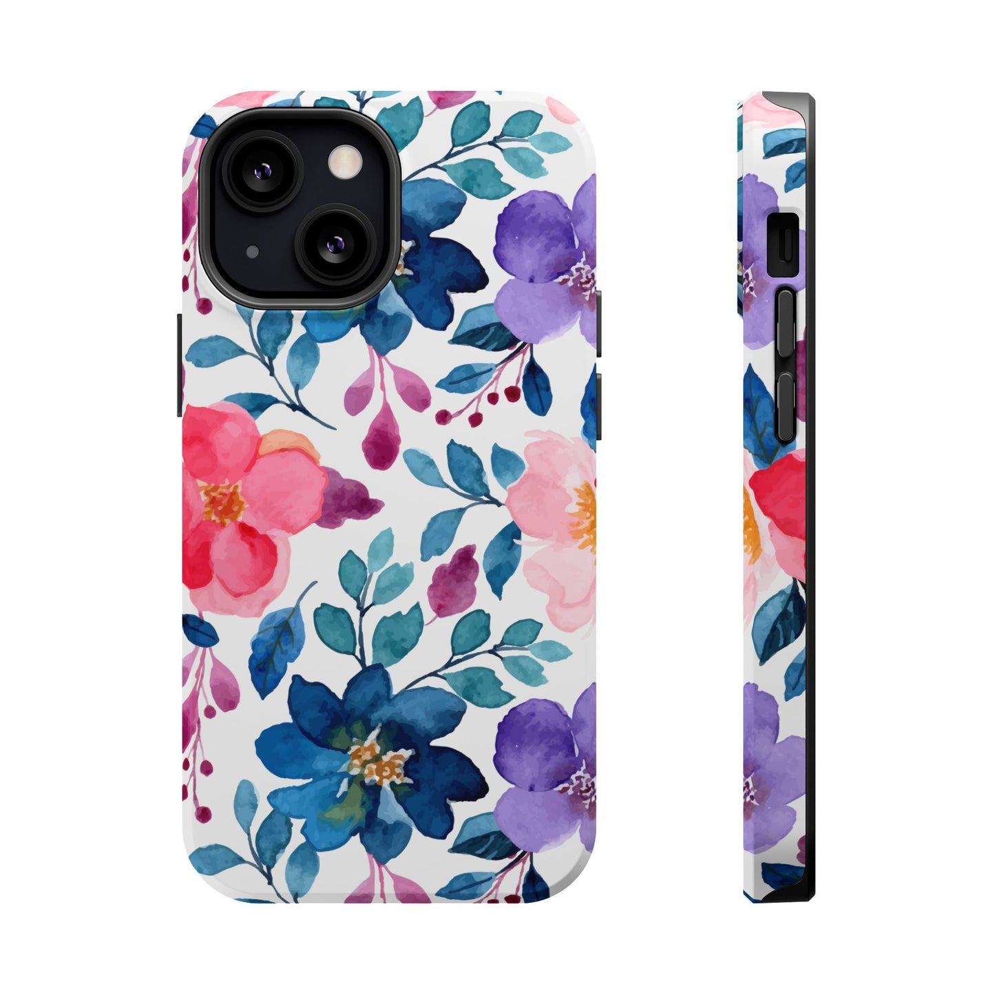 Mystic Bloom – MagSafe Case with Vibrant Watercolor Florals - BOGO Cases
