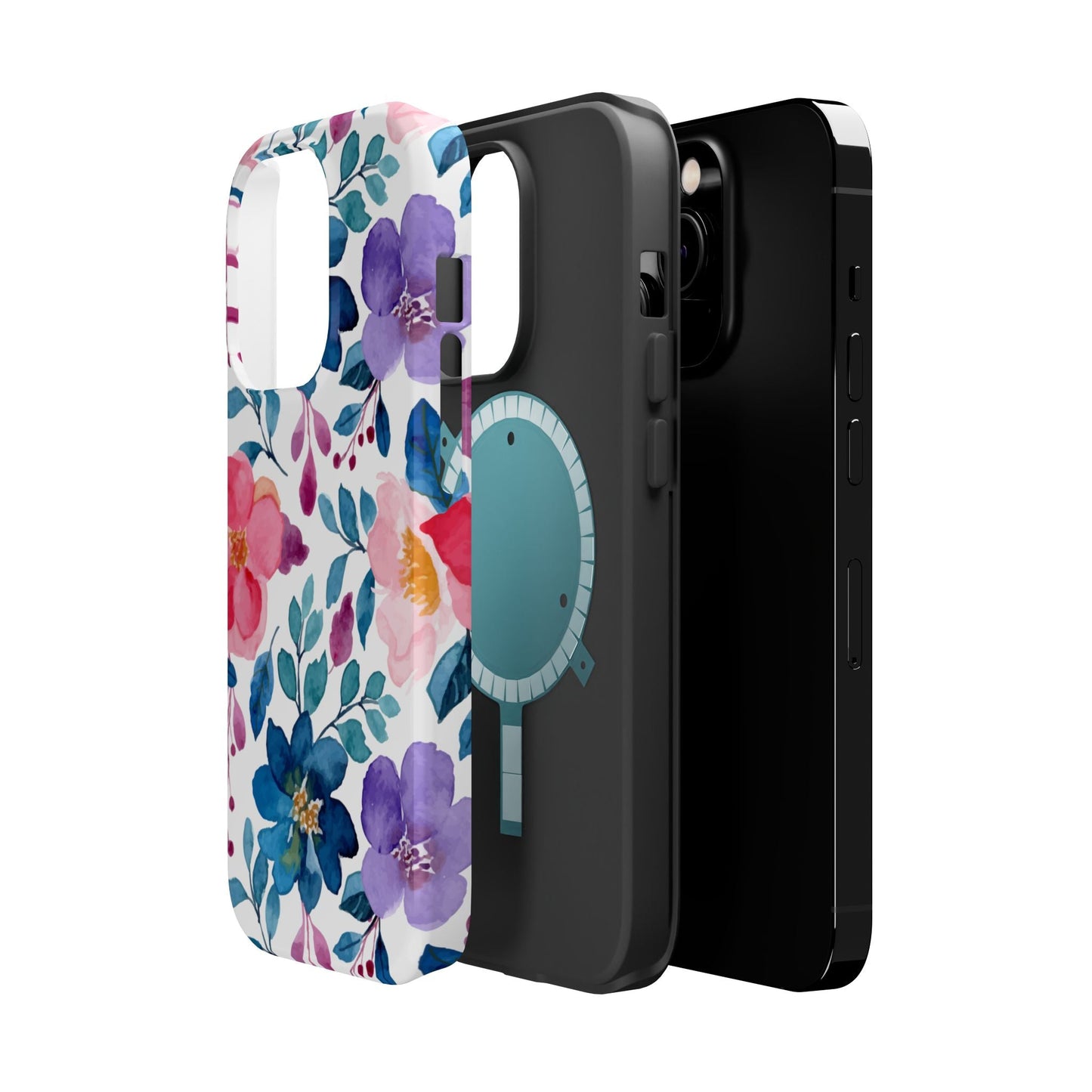 Mystic Bloom – MagSafe Case with Vibrant Watercolor Florals - BOGO Cases