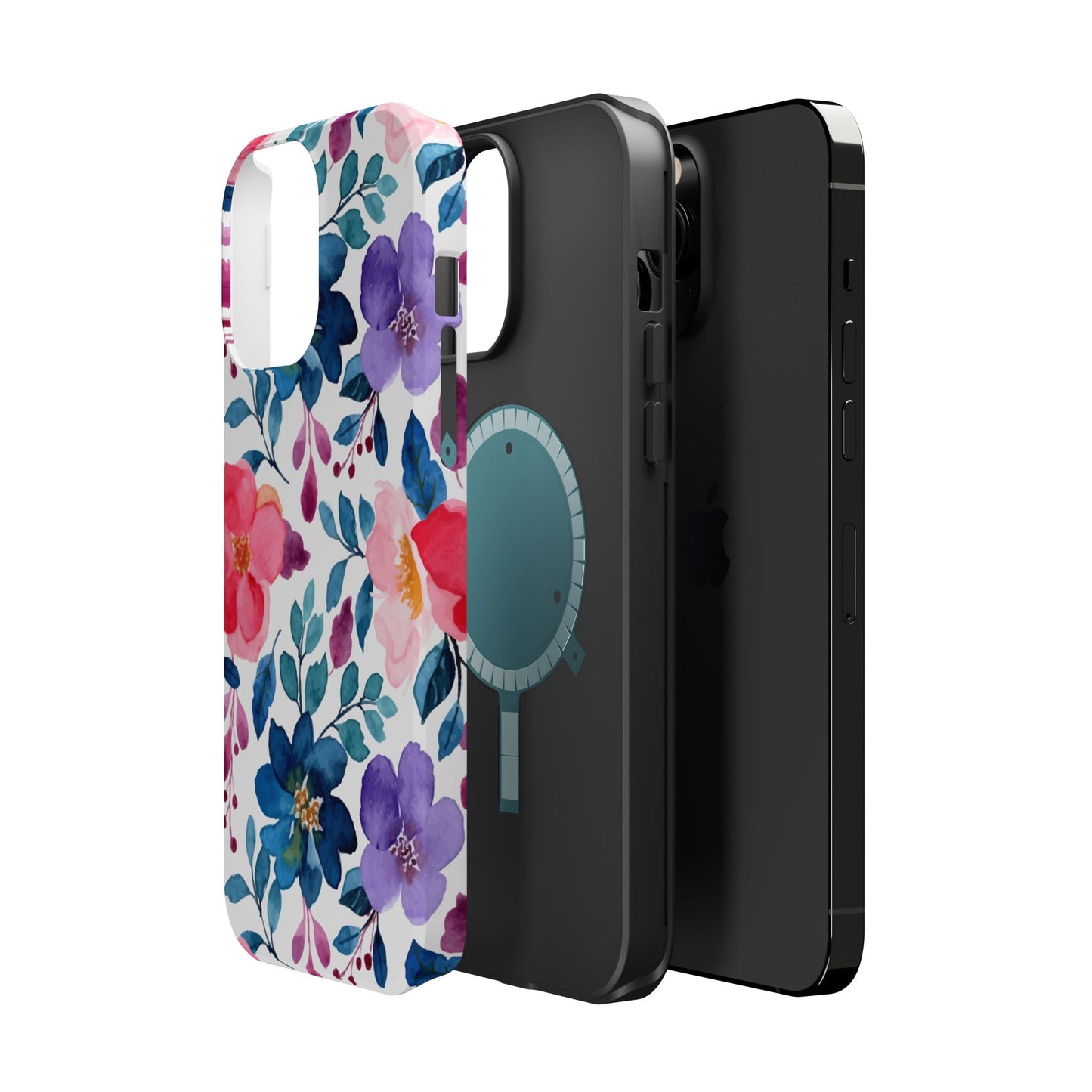 Mystic Bloom – MagSafe Case with Vibrant Watercolor Florals - BOGO Cases