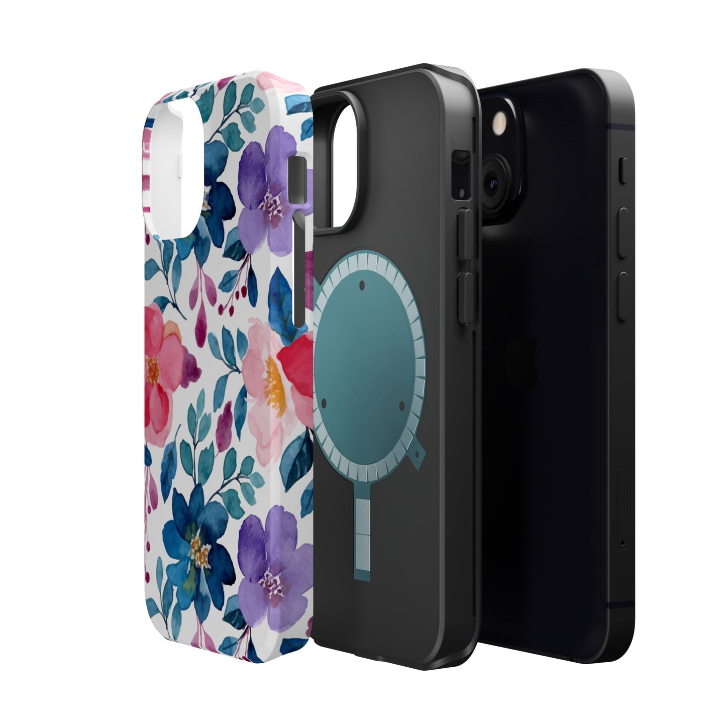 Mystic Bloom – MagSafe Case with Vibrant Watercolor Florals - BOGO Cases