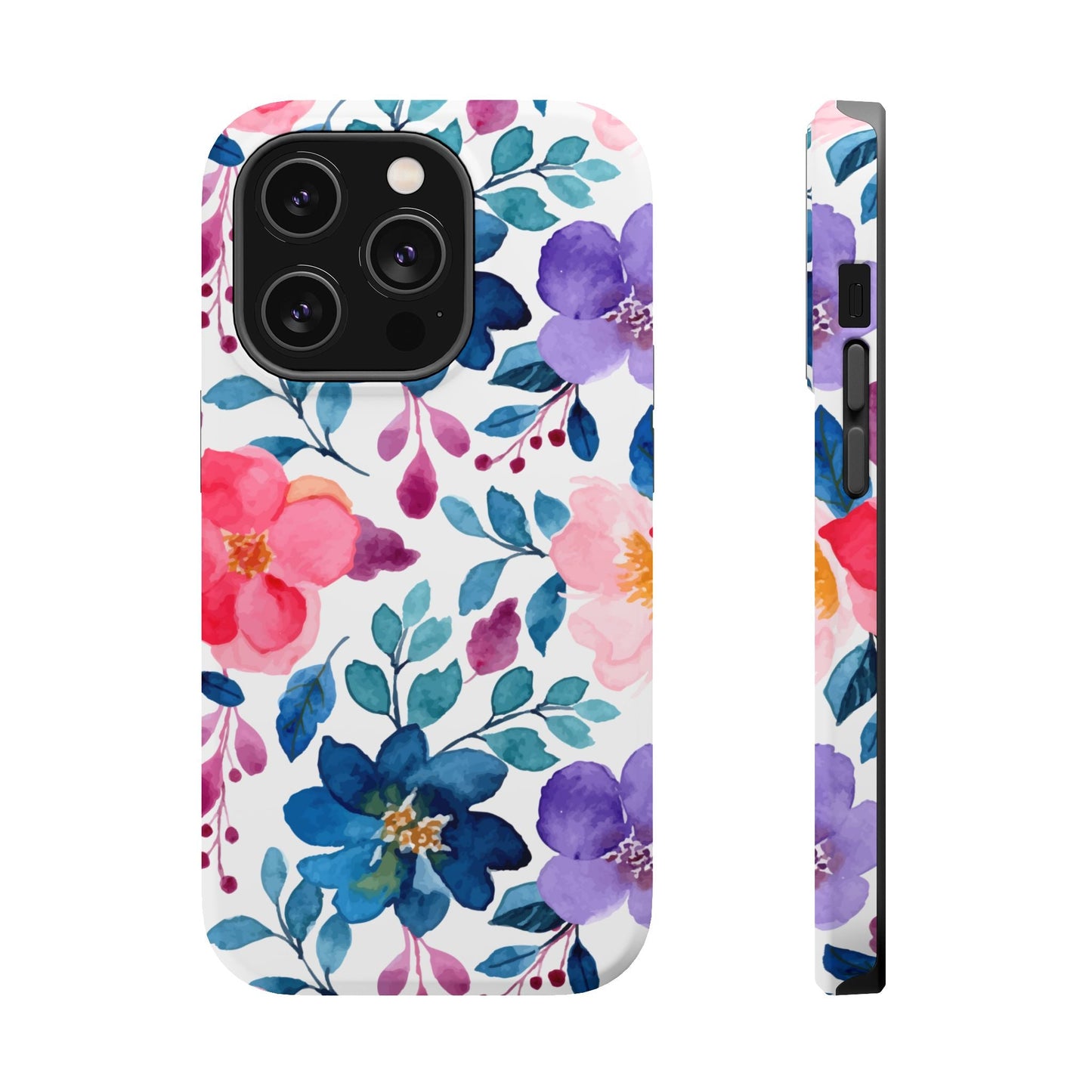 Mystic Bloom – MagSafe Case with Vibrant Watercolor Florals - BOGO Cases