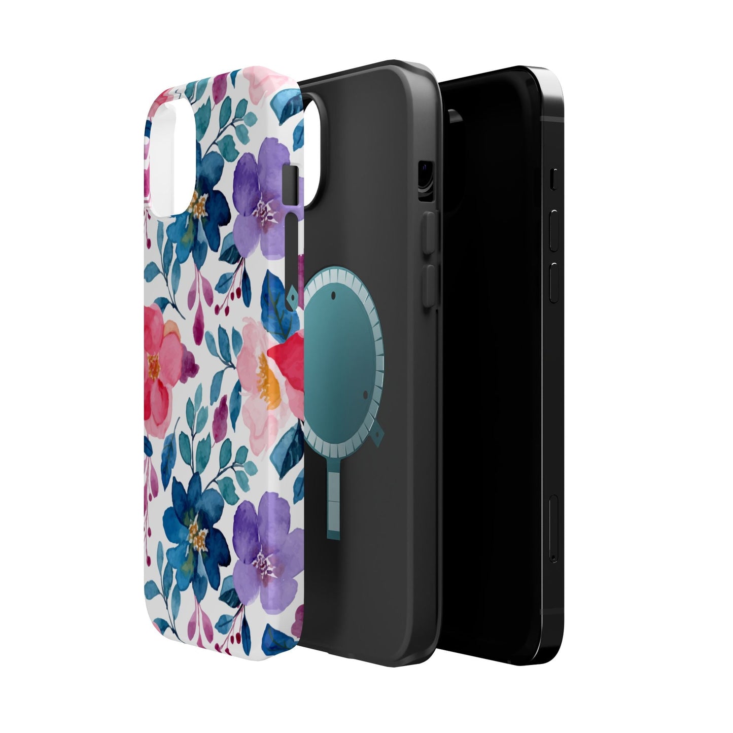 Mystic Bloom – MagSafe Case with Vibrant Watercolor Florals - BOGO Cases