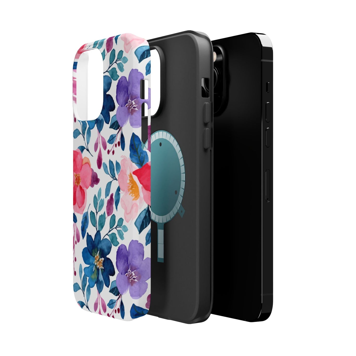 Mystic Bloom – MagSafe Case with Vibrant Watercolor Florals - BOGO Cases
