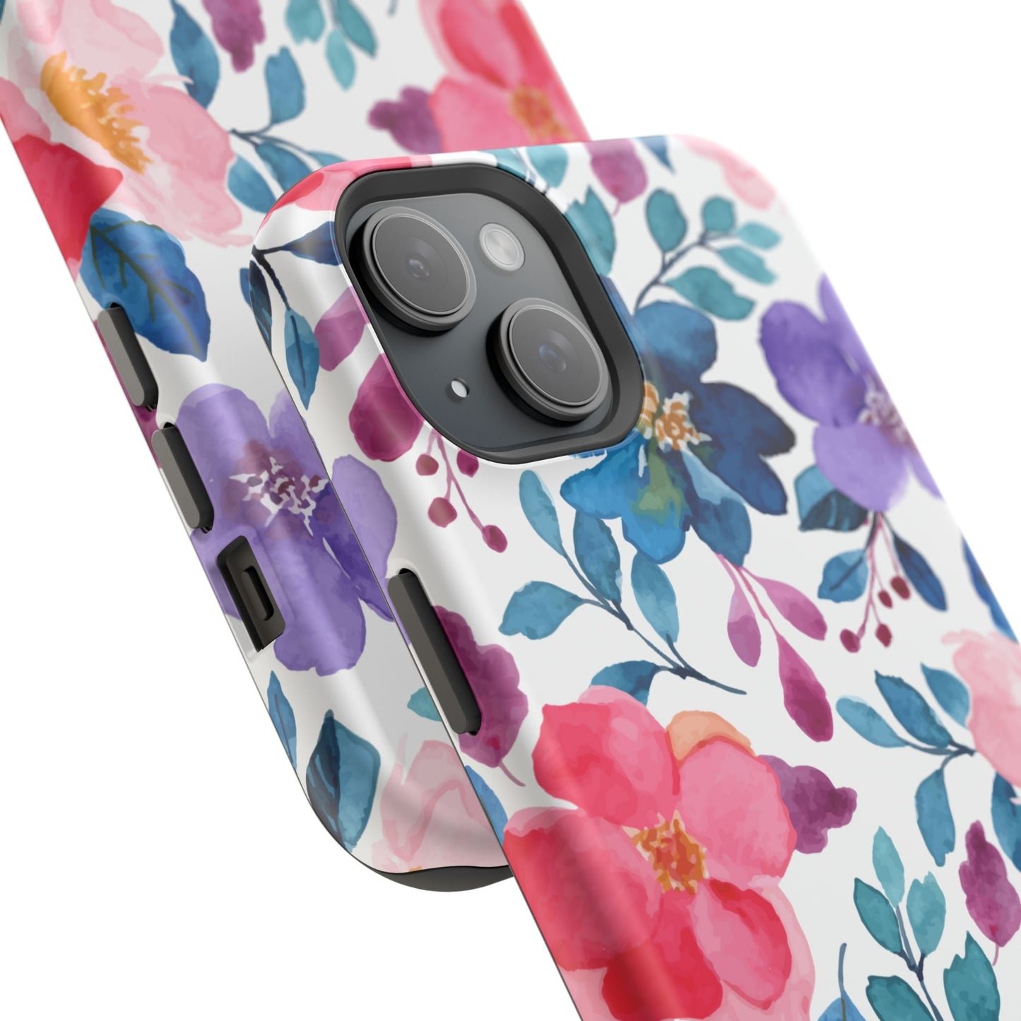 Mystic Bloom – MagSafe Case with Vibrant Watercolor Florals - BOGO Cases