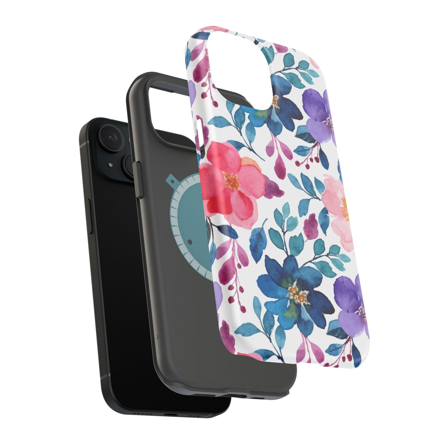 Mystic Bloom – MagSafe Case with Vibrant Watercolor Florals - BOGO Cases
