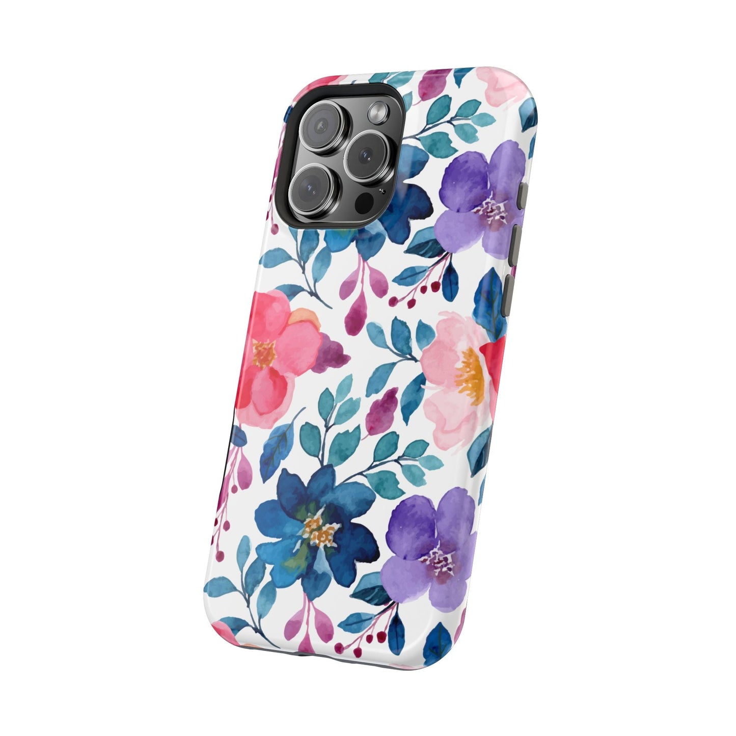 Mystic Bloom – MagSafe Case with Vibrant Watercolor Florals - BOGO Cases