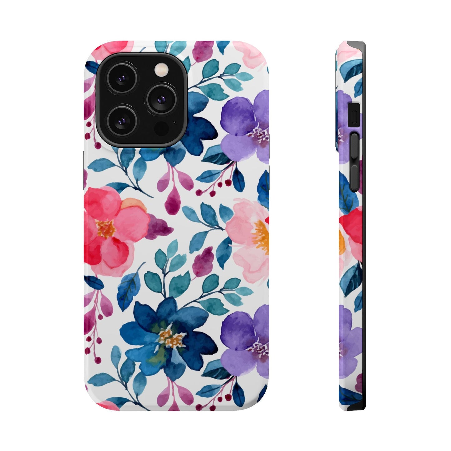 Mystic Bloom – MagSafe Case with Vibrant Watercolor Florals - BOGO Cases