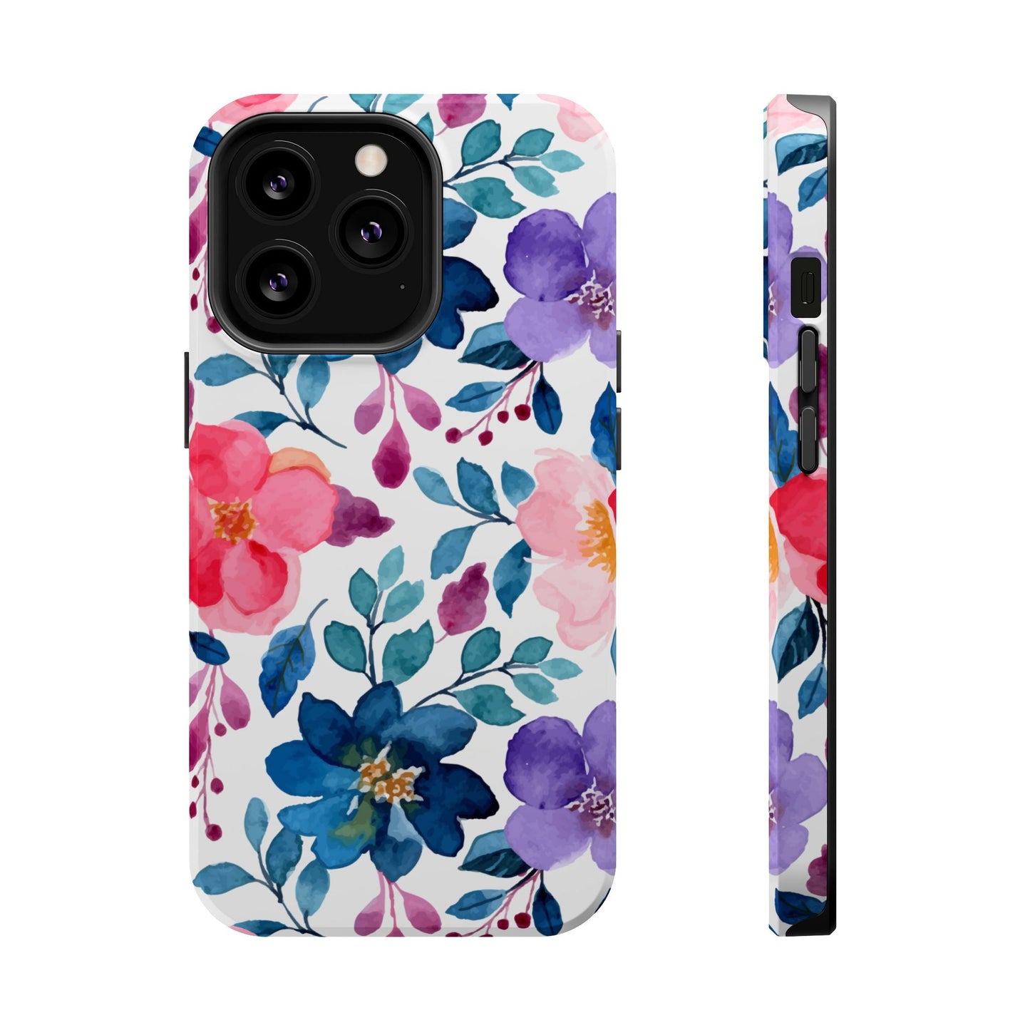 Mystic Bloom – MagSafe Case with Vibrant Watercolor Florals - BOGO Cases