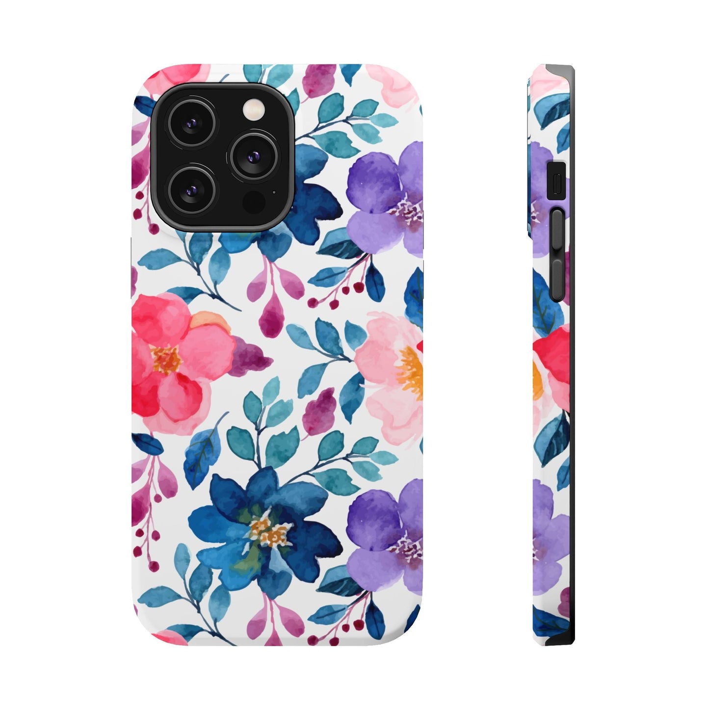 Mystic Bloom – MagSafe Case with Vibrant Watercolor Florals - BOGO Cases