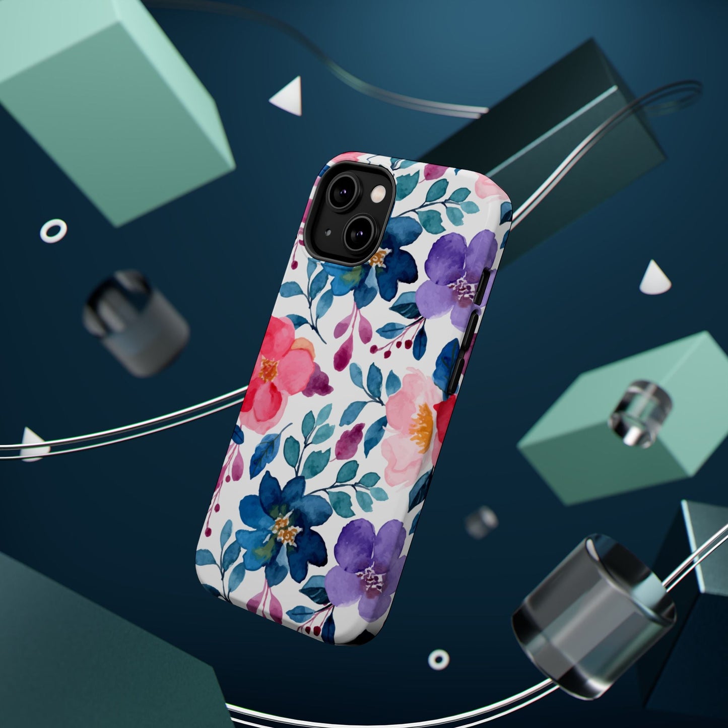 Mystic Bloom – MagSafe Case with Vibrant Watercolor Florals - BOGO Cases