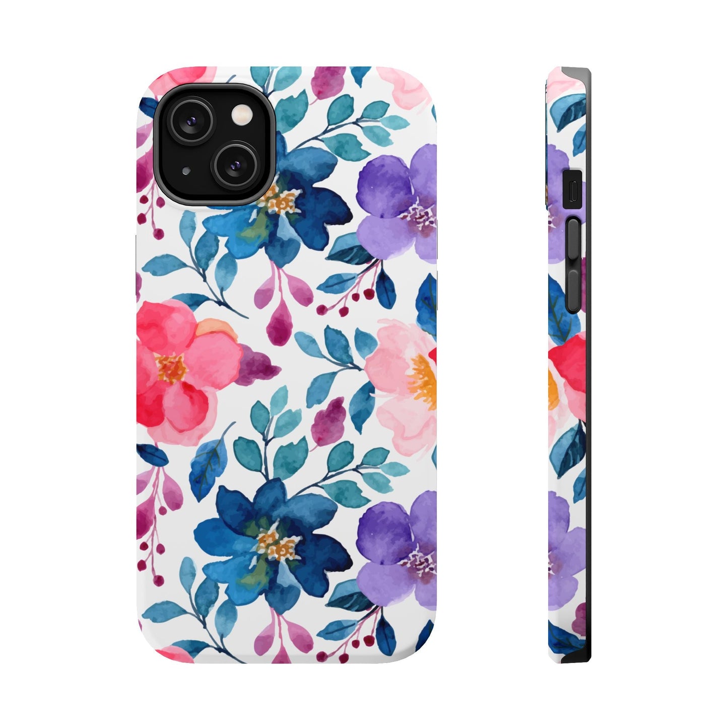 Mystic Bloom – MagSafe Case with Vibrant Watercolor Florals - BOGO Cases