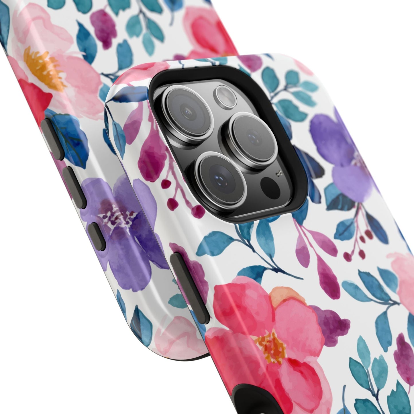 Mystic Bloom – MagSafe Case with Vibrant Watercolor Florals - BOGO Cases