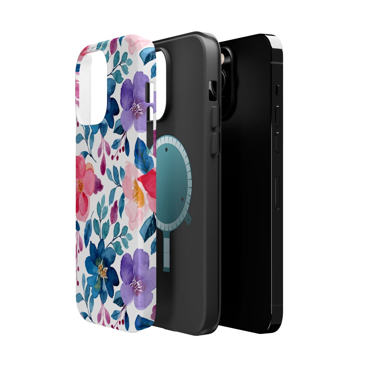 Mystic Bloom – MagSafe Case with Vibrant Watercolor Florals - BOGO Cases