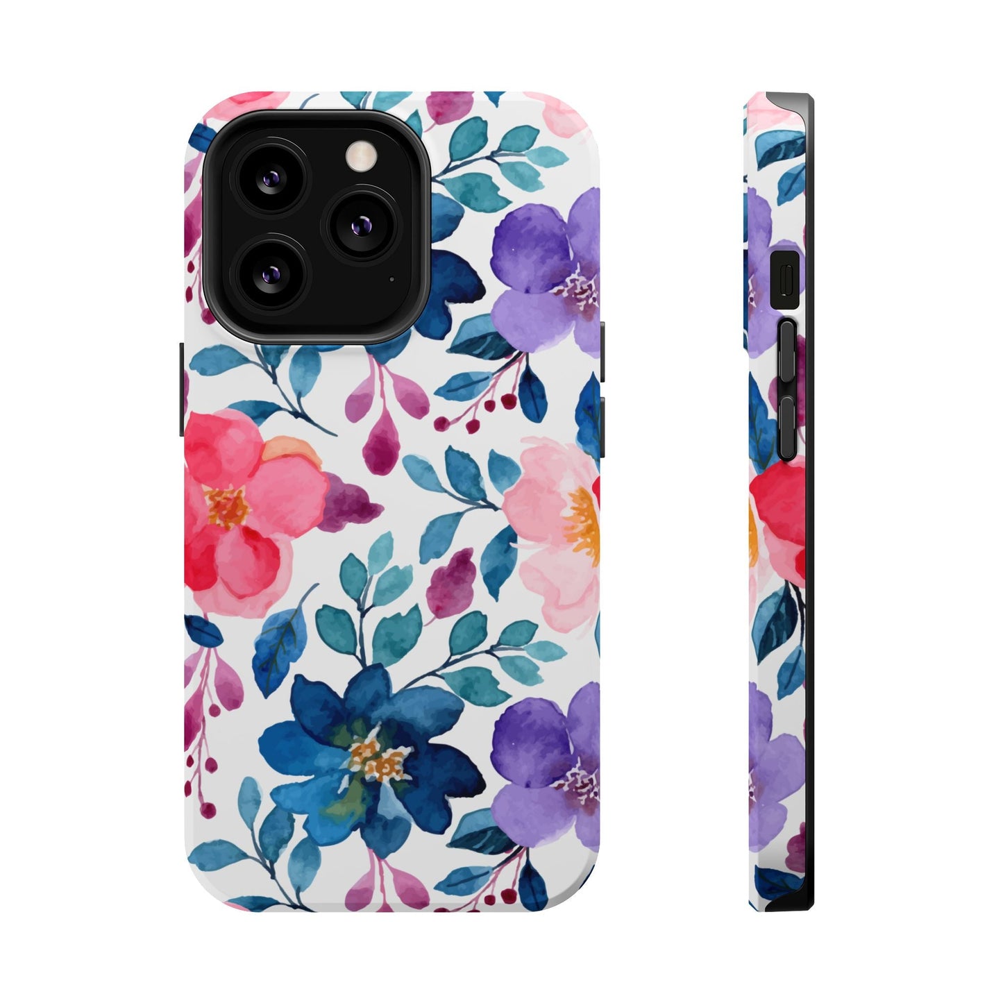 Mystic Bloom – MagSafe Case with Vibrant Watercolor Florals - BOGO Cases