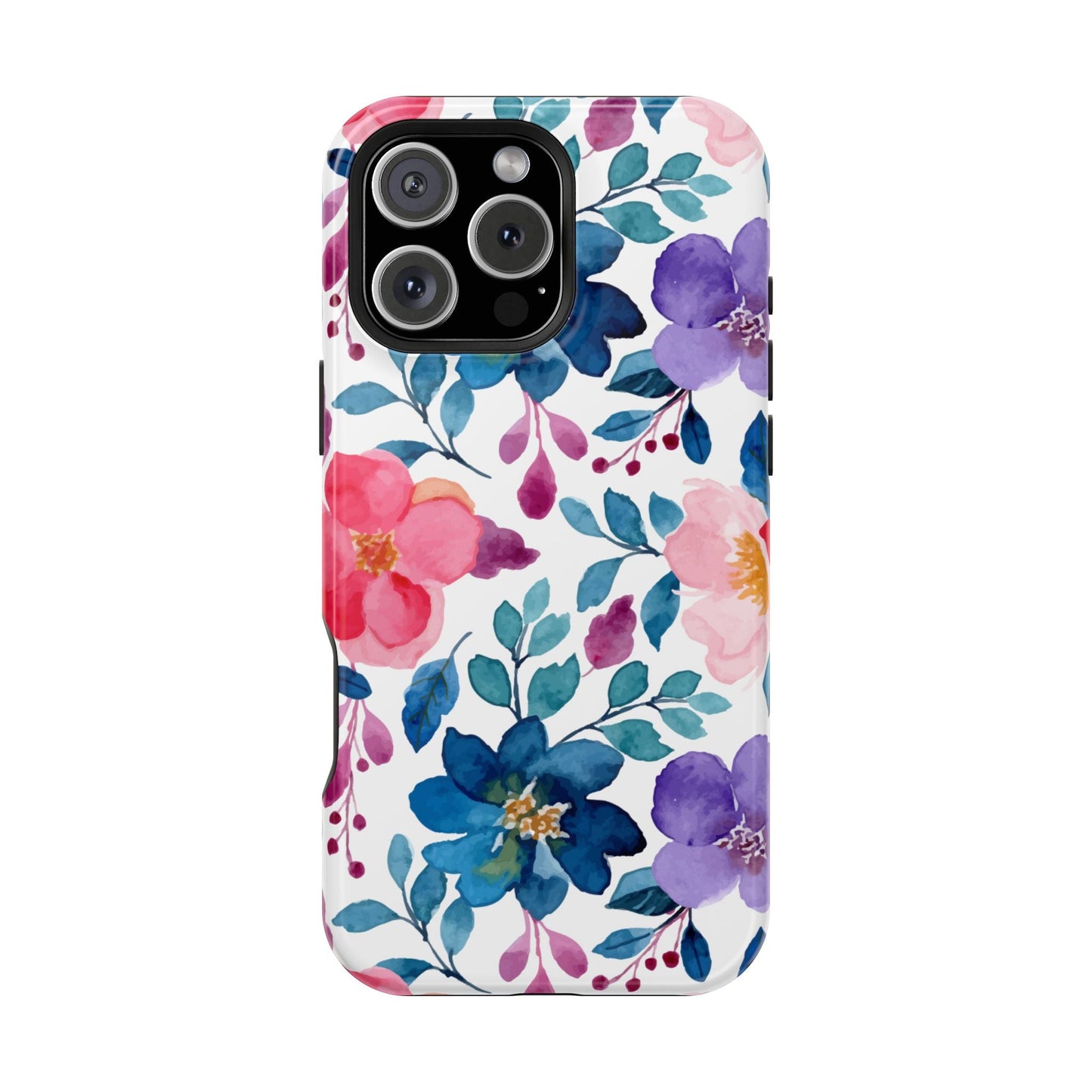 Mystic Bloom – MagSafe Case with Vibrant Watercolor Florals - BOGO Cases