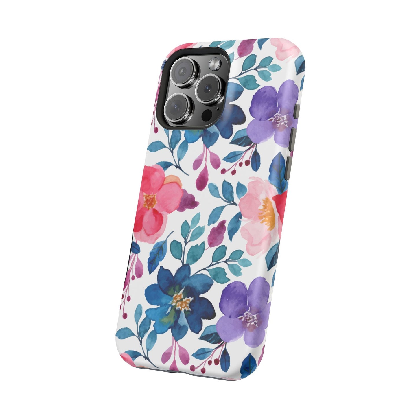 Mystic Bloom – MagSafe Case with Vibrant Watercolor Florals - BOGO Cases