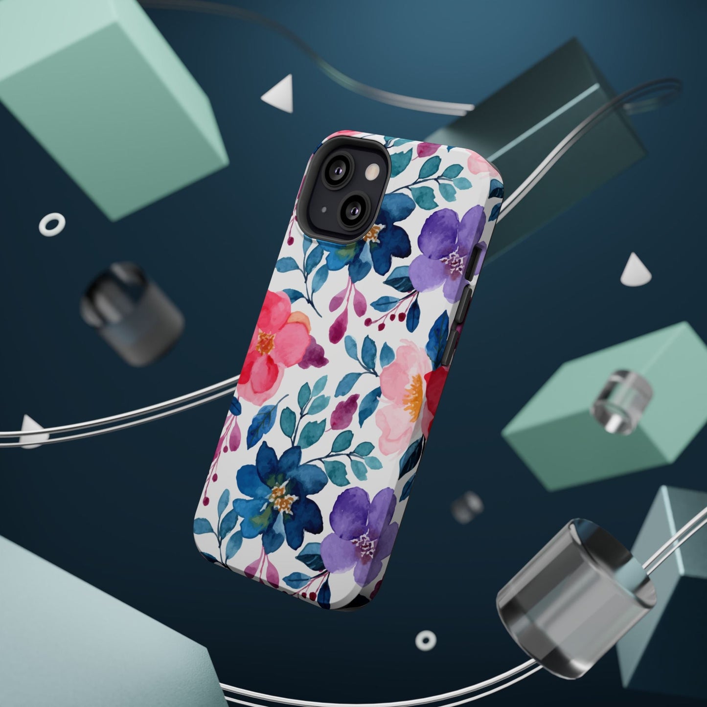 Mystic Bloom – MagSafe Case with Vibrant Watercolor Florals - BOGO Cases
