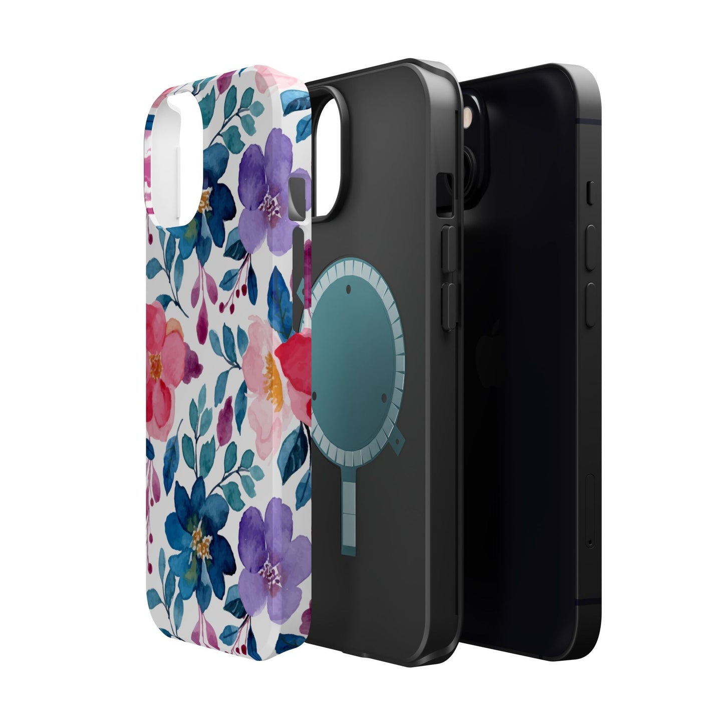 Mystic Bloom – MagSafe Case with Vibrant Watercolor Florals - BOGO Cases