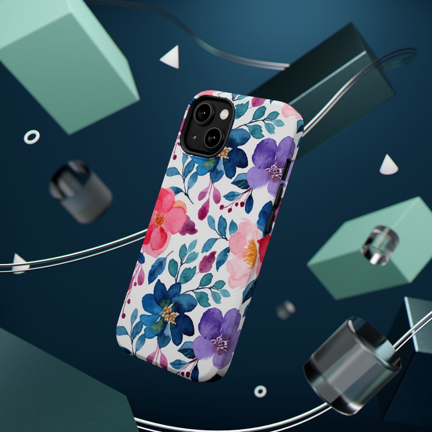 Mystic Bloom – MagSafe Case with Vibrant Watercolor Florals - BOGO Cases