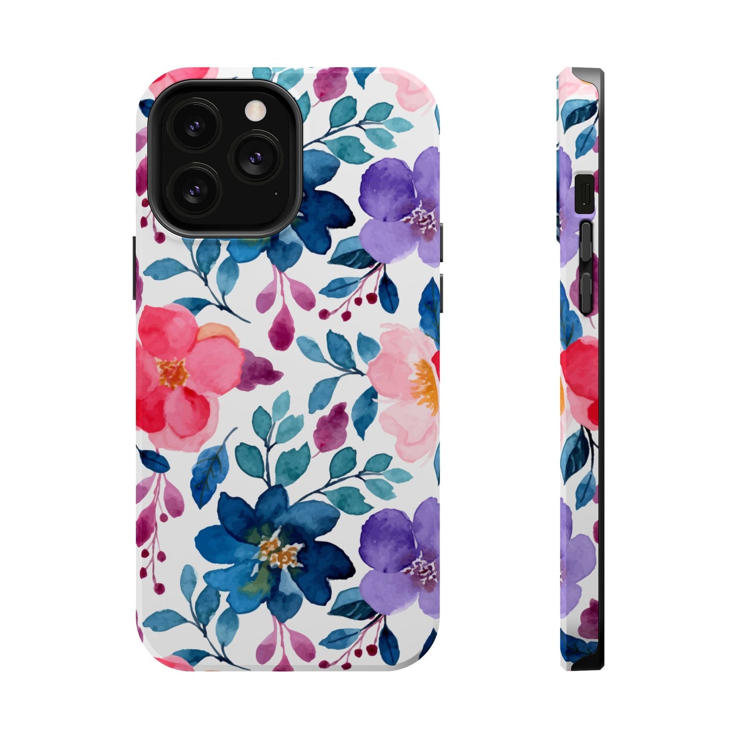 Mystic Bloom – MagSafe Case with Vibrant Watercolor Florals - BOGO Cases