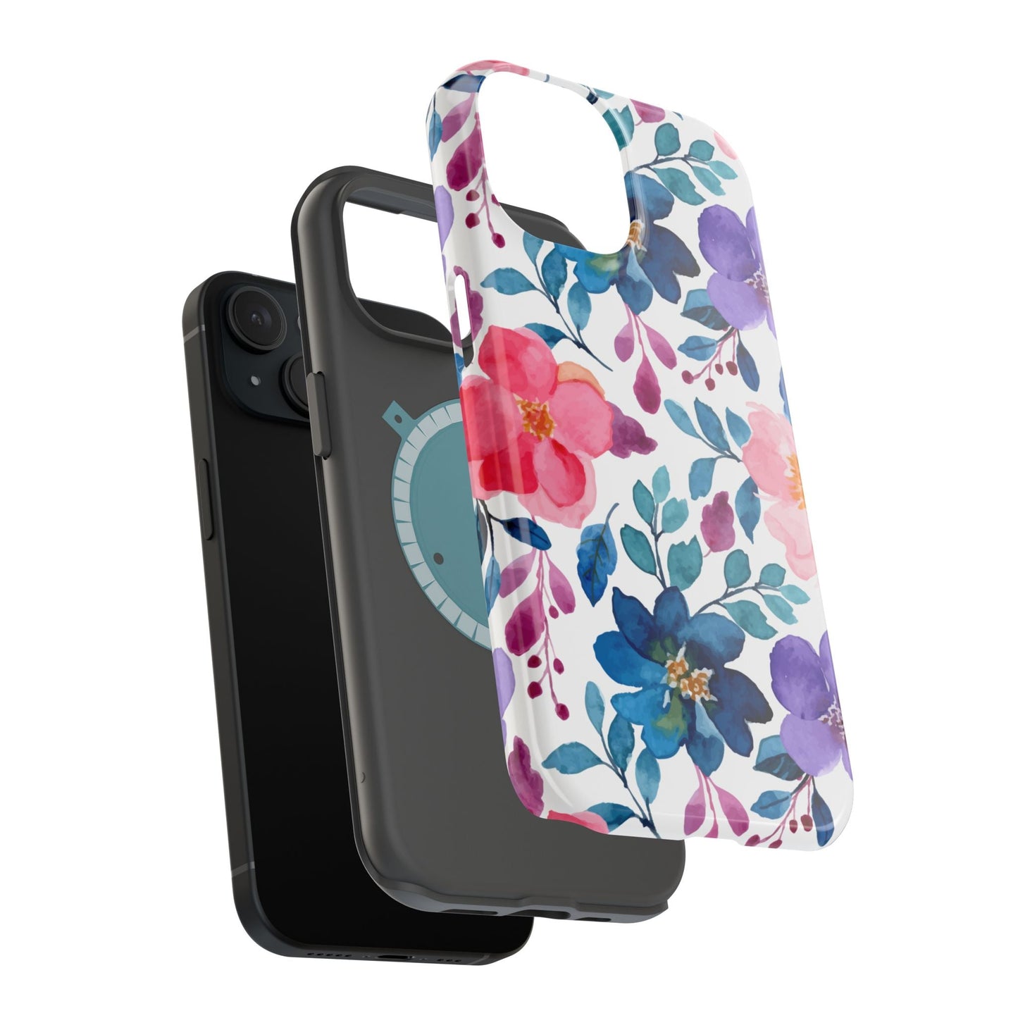 Mystic Bloom – MagSafe Case with Vibrant Watercolor Florals - BOGO Cases