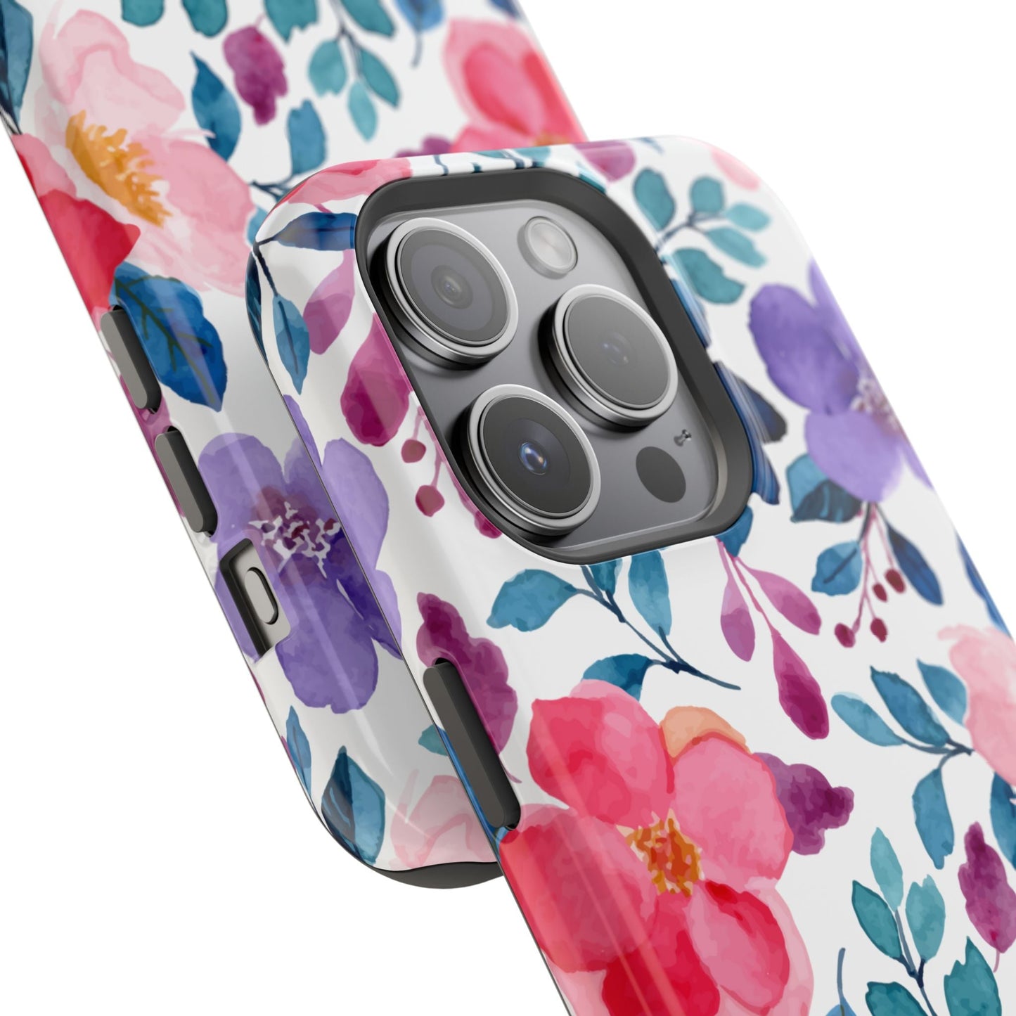 Mystic Bloom – MagSafe Case with Vibrant Watercolor Florals - BOGO Cases