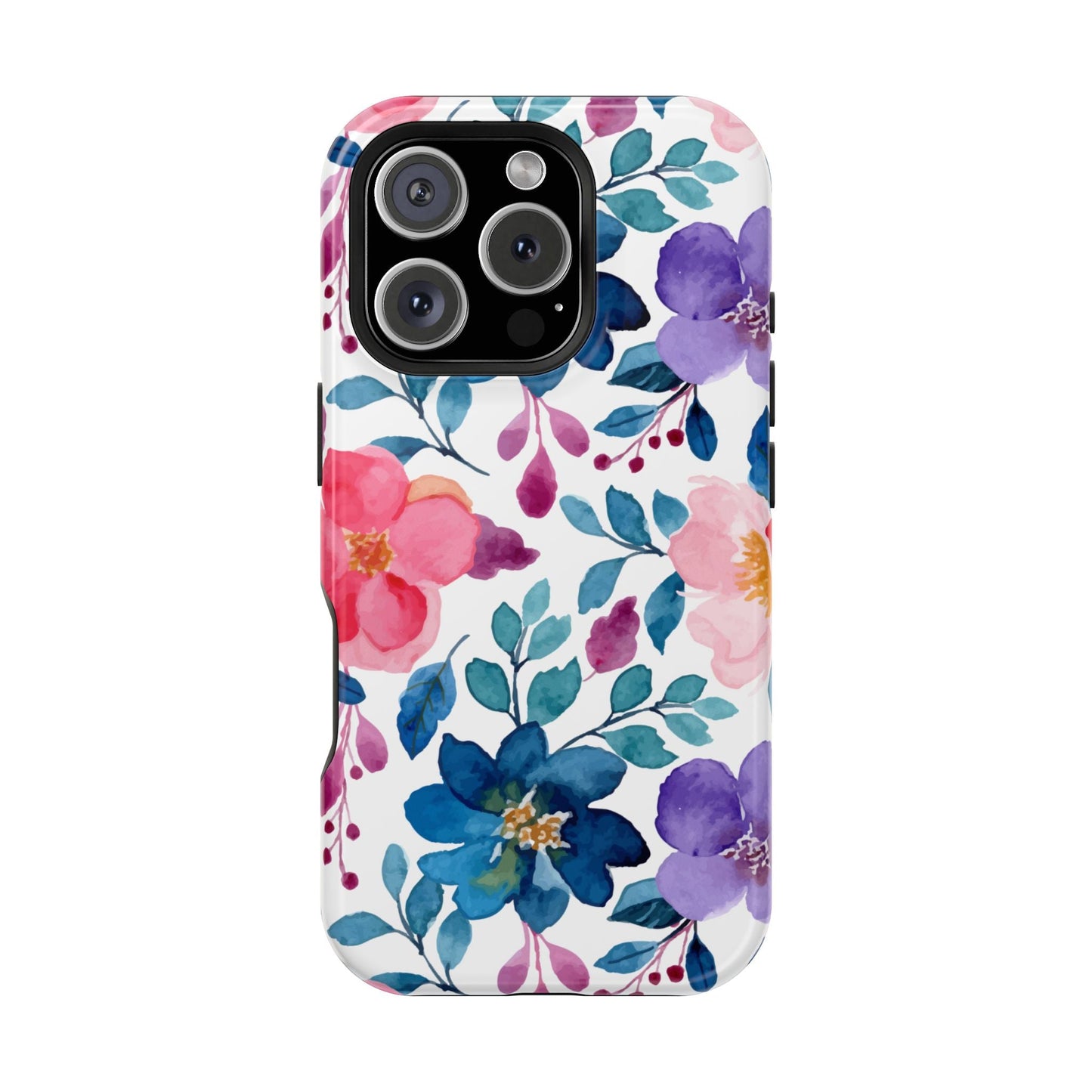 Mystic Bloom – MagSafe Case with Vibrant Watercolor Florals - BOGO Cases