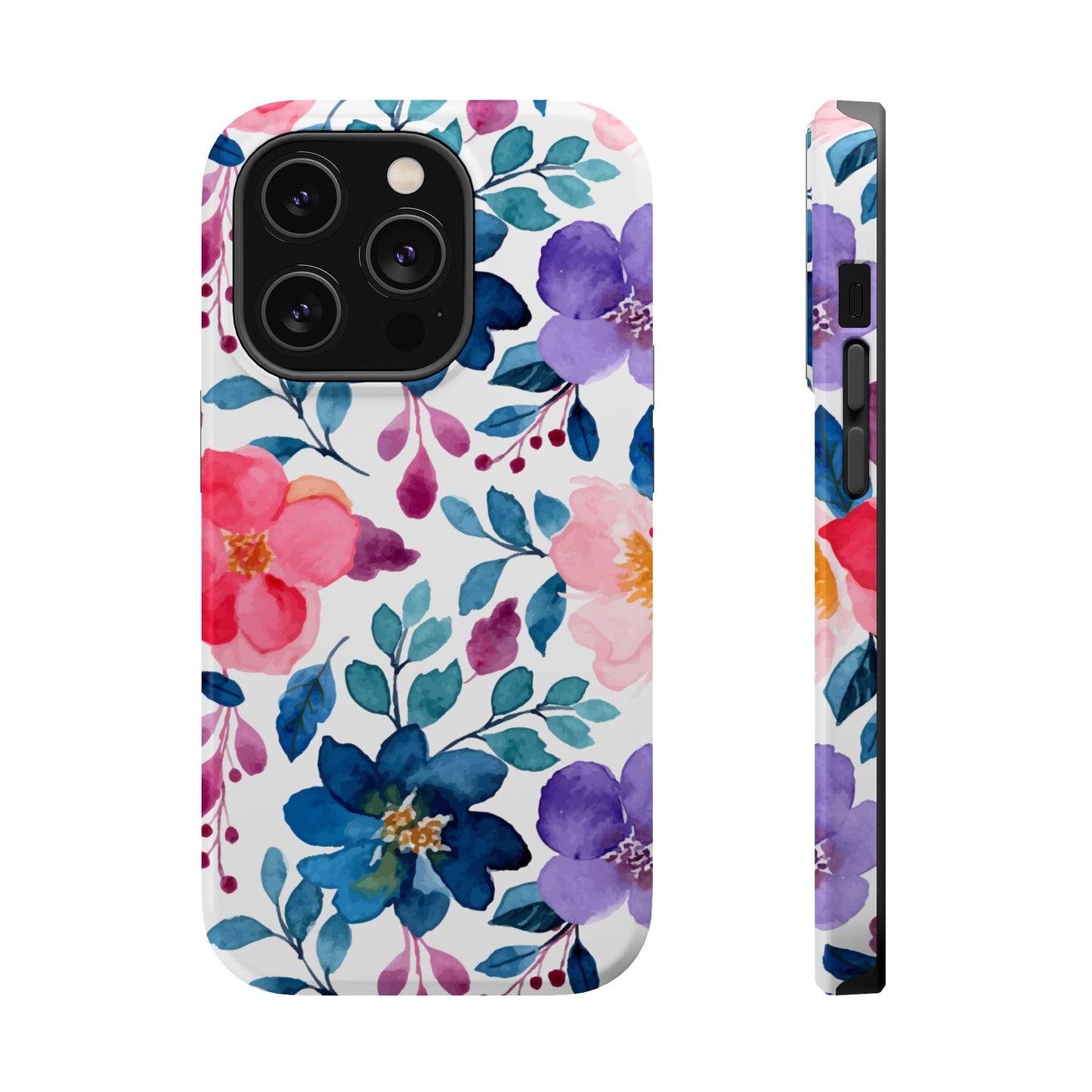 Mystic Bloom – MagSafe Case with Vibrant Watercolor Florals - BOGO Cases