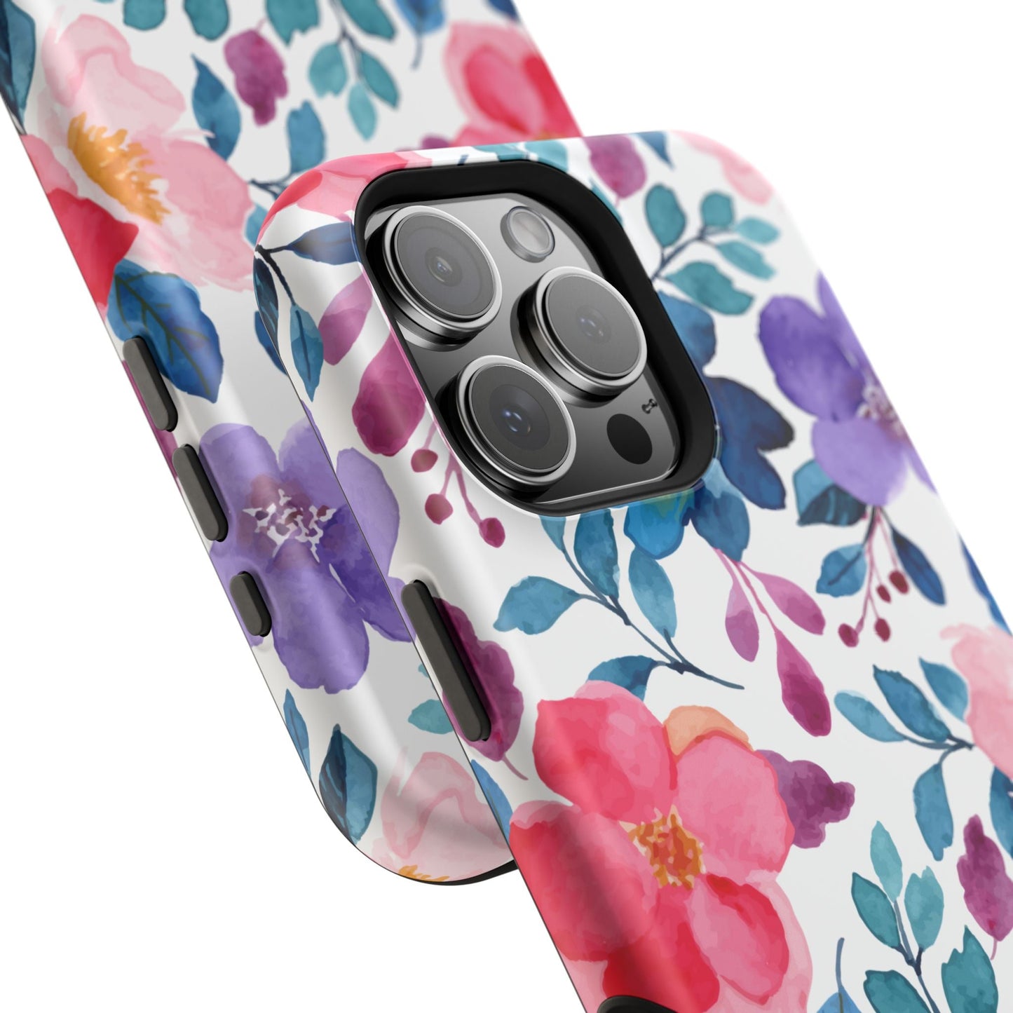 Mystic Bloom – MagSafe Case with Vibrant Watercolor Florals - BOGO Cases