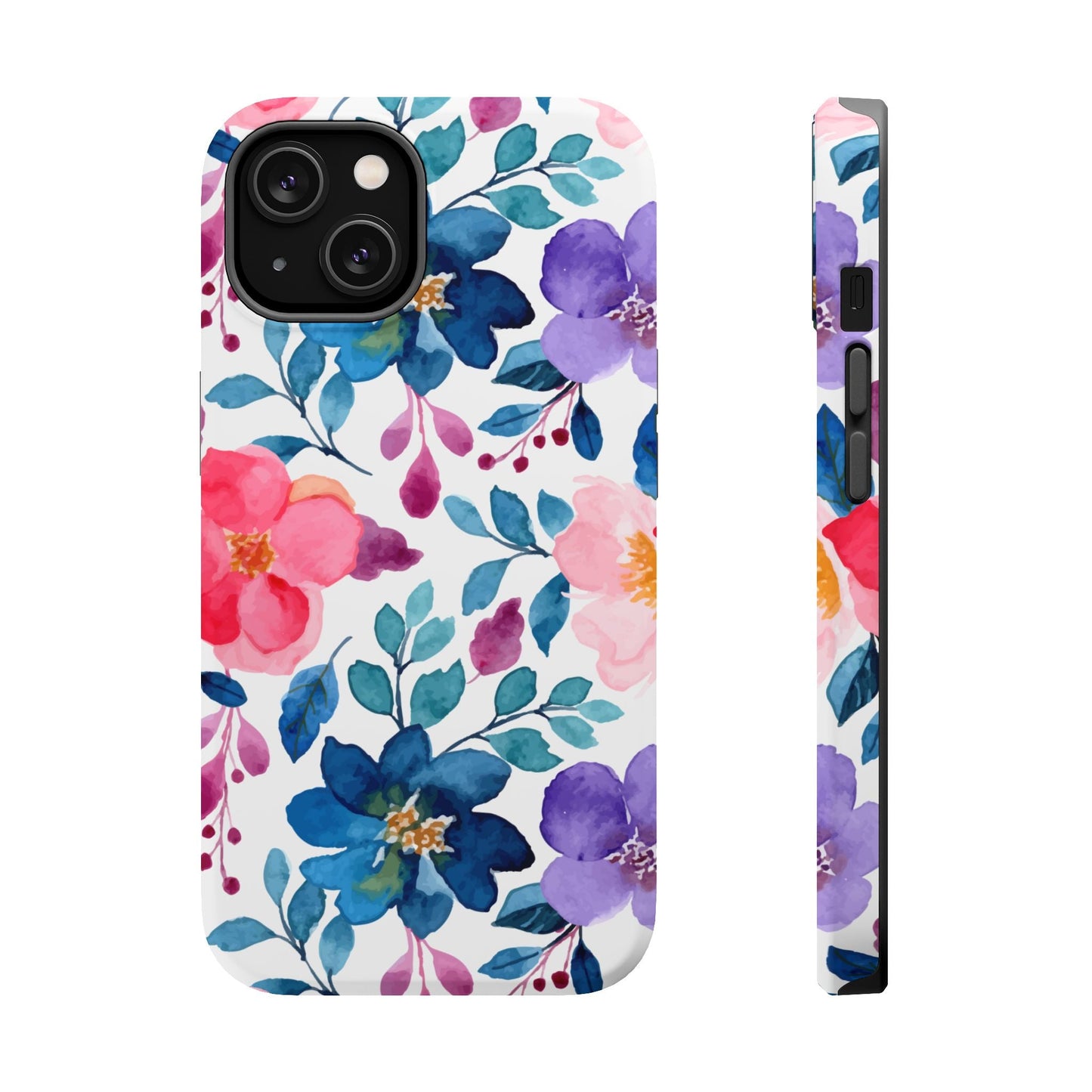 Mystic Bloom – MagSafe Case with Vibrant Watercolor Florals - BOGO Cases