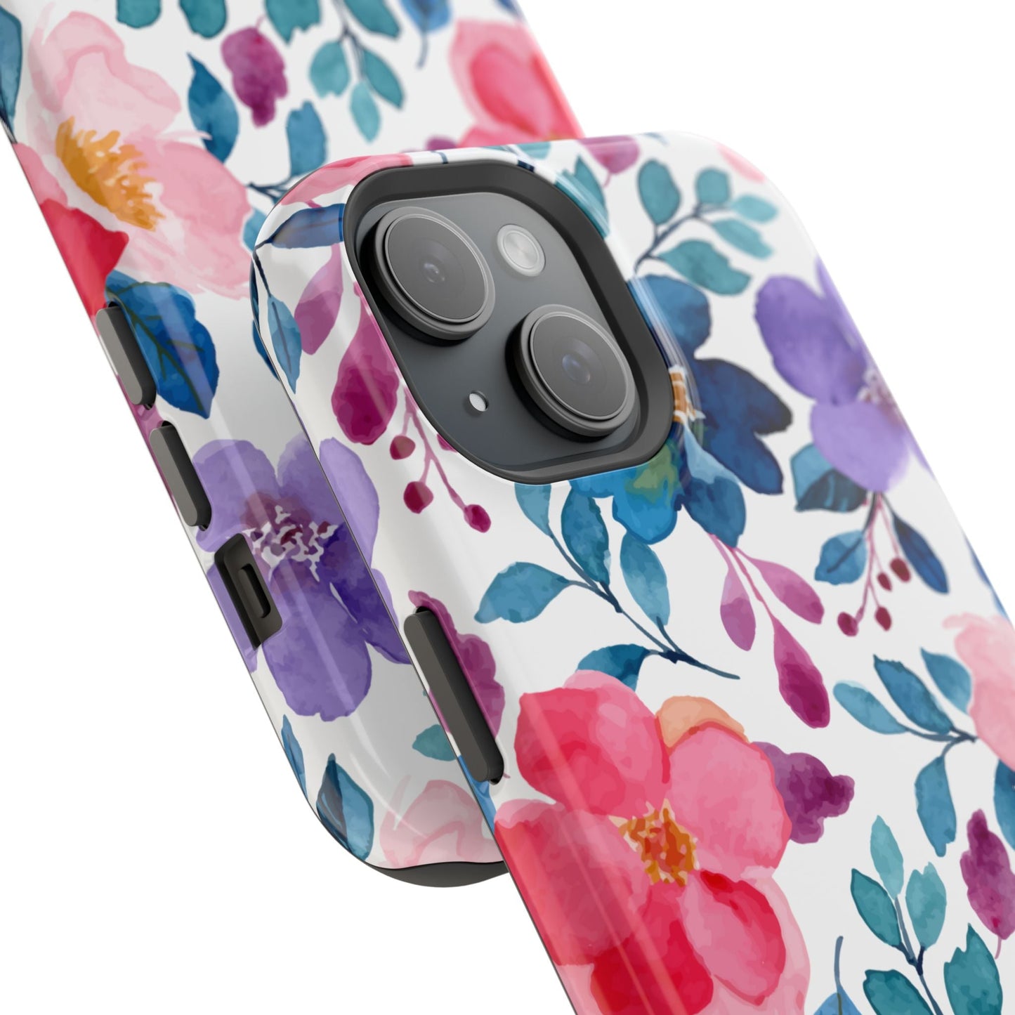 Mystic Bloom – MagSafe Case with Vibrant Watercolor Florals - BOGO Cases