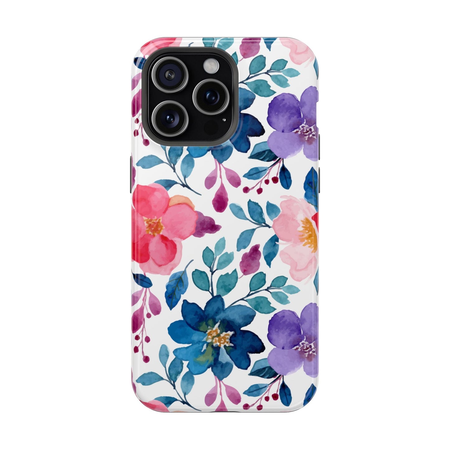 Mystic Bloom – MagSafe Case with Vibrant Watercolor Florals - BOGO Cases