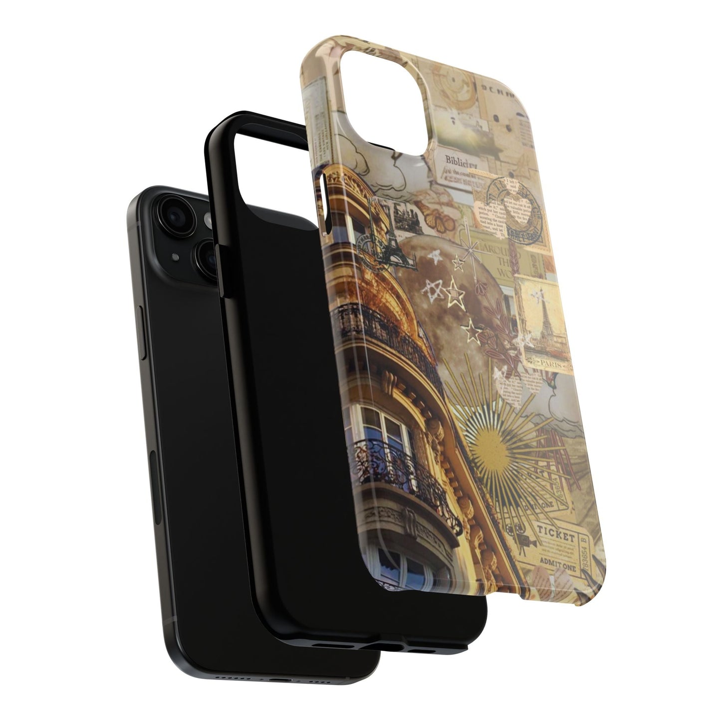 Parisian Dream Collage iPhone Case – Dual - Layer Protection with Vintage French Aesthetic - BOGO Cases