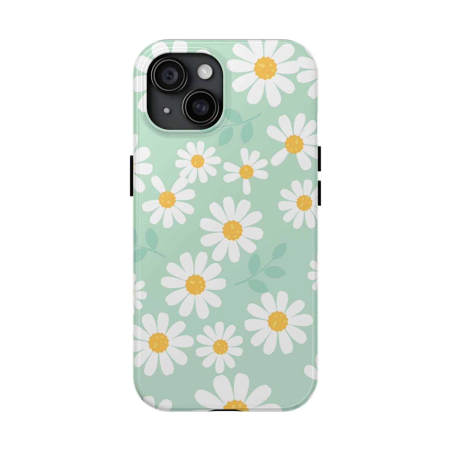 Pastel Daisy iPhone Case – Soft Mint Green Floral Design, Slim and Durable - BOGO Cases