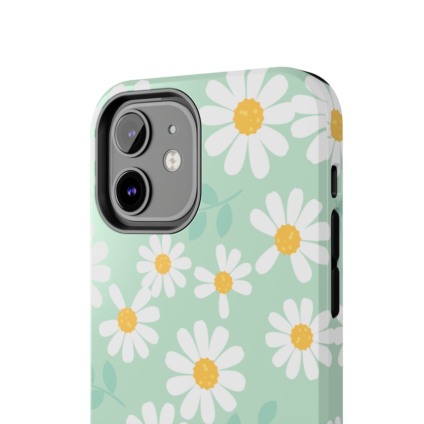 Pastel Daisy iPhone Case – Soft Mint Green Floral Design, Slim and Durable - BOGO Cases