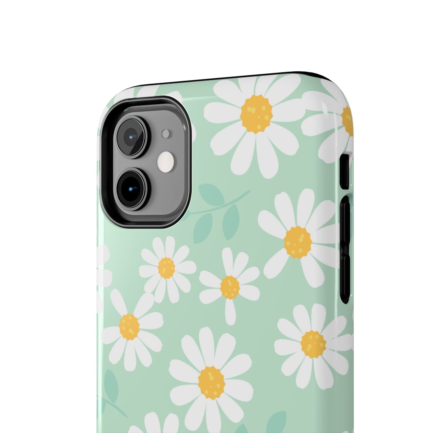 Pastel Daisy iPhone Case – Soft Mint Green Floral Design, Slim and Durable - BOGO Cases